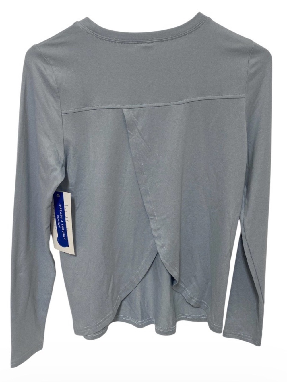 Threads 4 Thought Light Blue Gray Long Sleeve Tulip Back Top